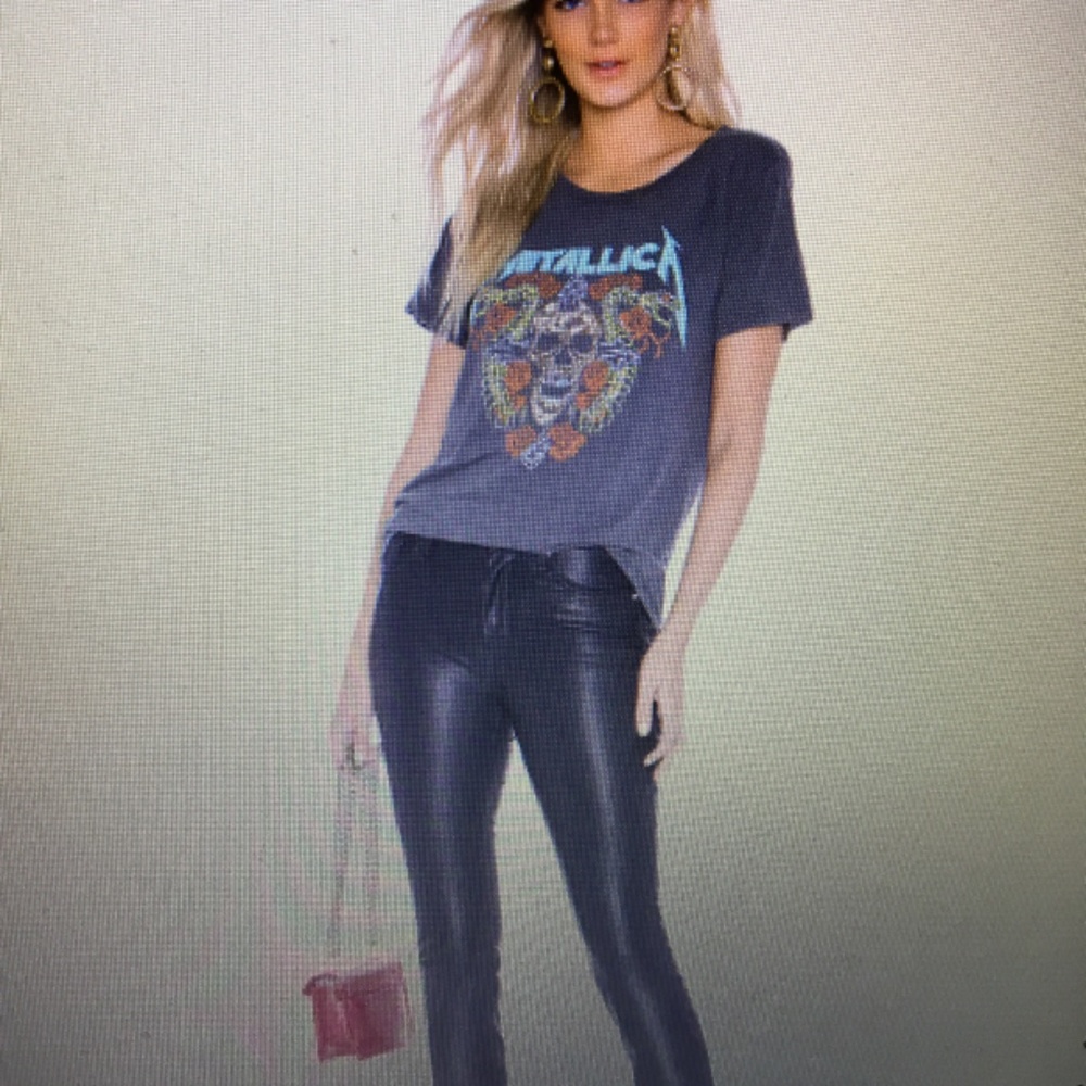 REVOLVE BLANKNYC VEGAN BLACK LEATHER STRAIGHT PANTS SZ: 28